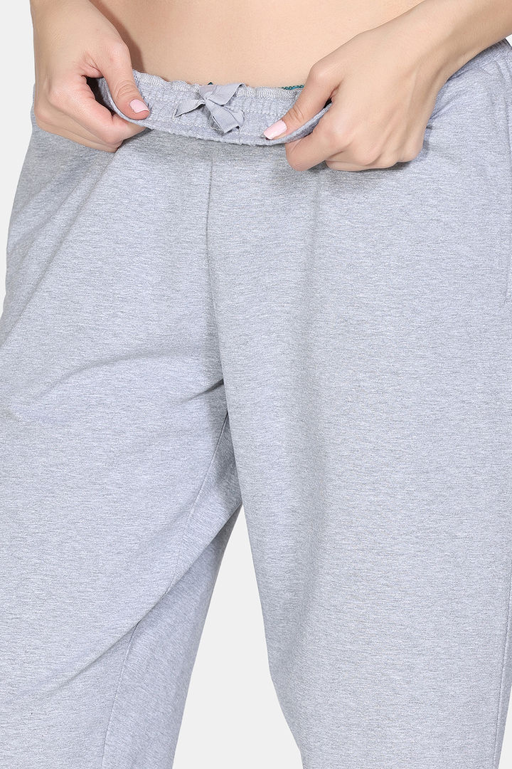 Zivame Knit Cotton Loungewear Bottom - Grey Melange — image 8